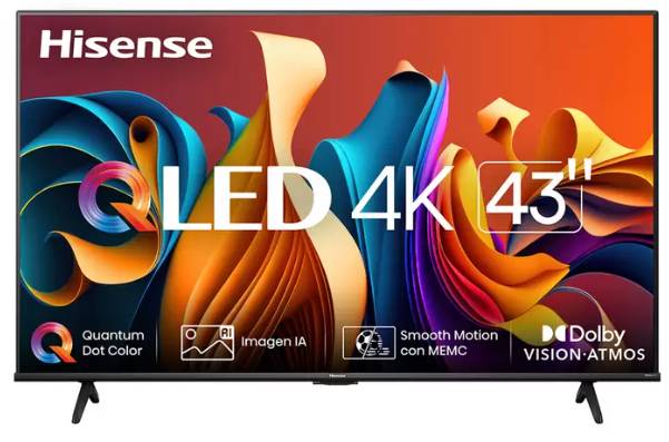 Televisor Hisense 43QD6QV - 43 pulgadas, QLED, 3840 x 2160 Pixeles, QLED VIDAA SMART TV Televisor Hisense 43QD6QV - 43 pulgadas, QLED, 3840 x 2160 Pixeles, QLED VIDAA SMART TV